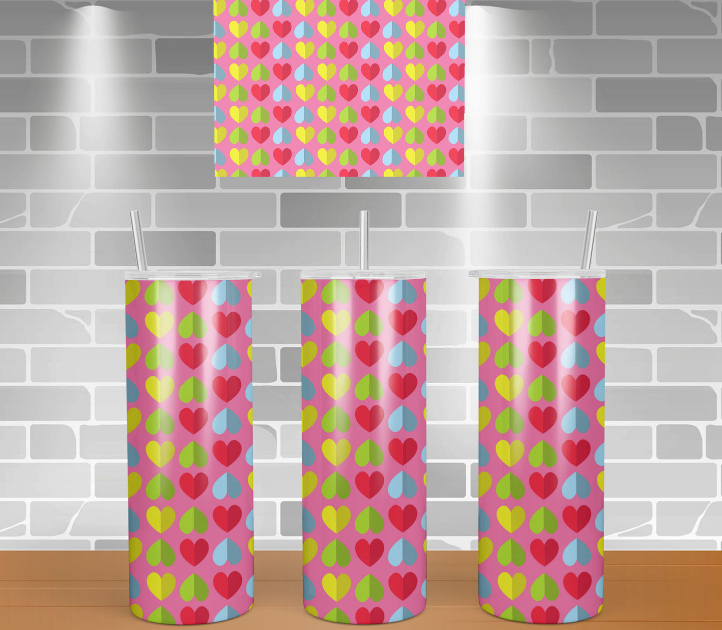 Chrome heart candy tumbler