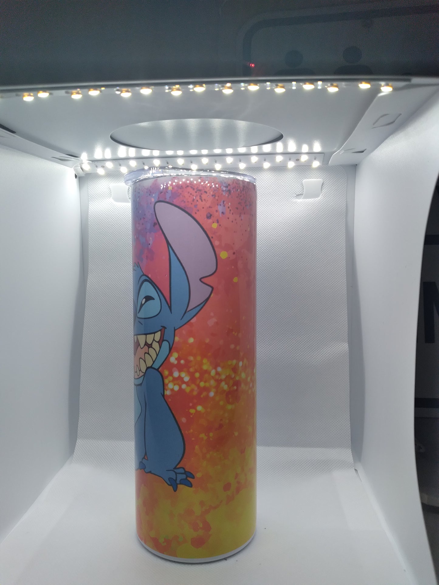 Laughing Stitch skinny Tumbler