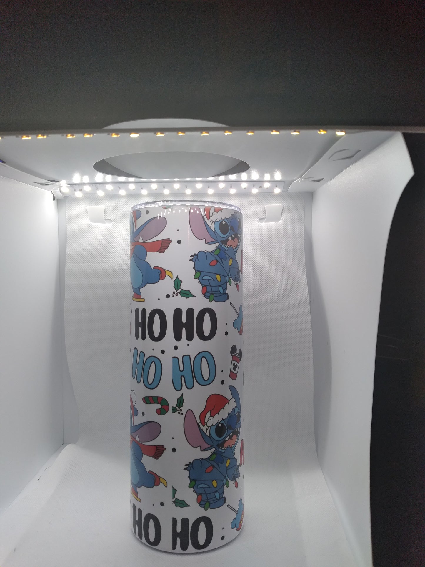 ho ho ho stitch skinny tumbler