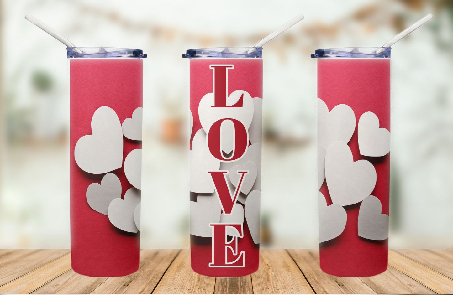 Love red and white 20oz Tumbler