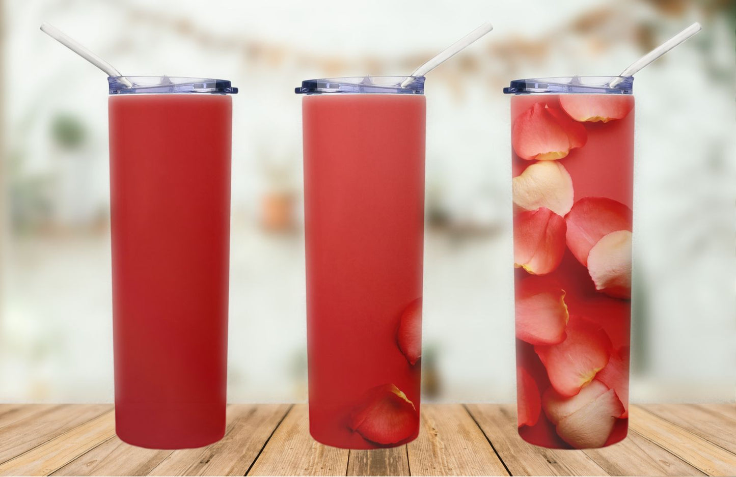 Red flower 20oz tumbler
