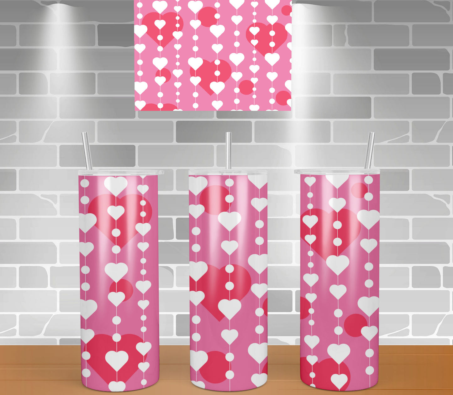 Pink heart drops tumbler