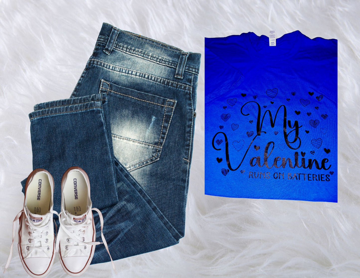 My Valentine runs on batteries T shirt