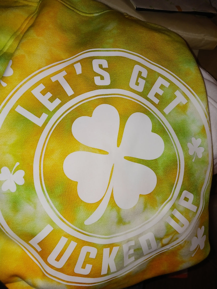 Lets get lucked up tie dye Crewneck