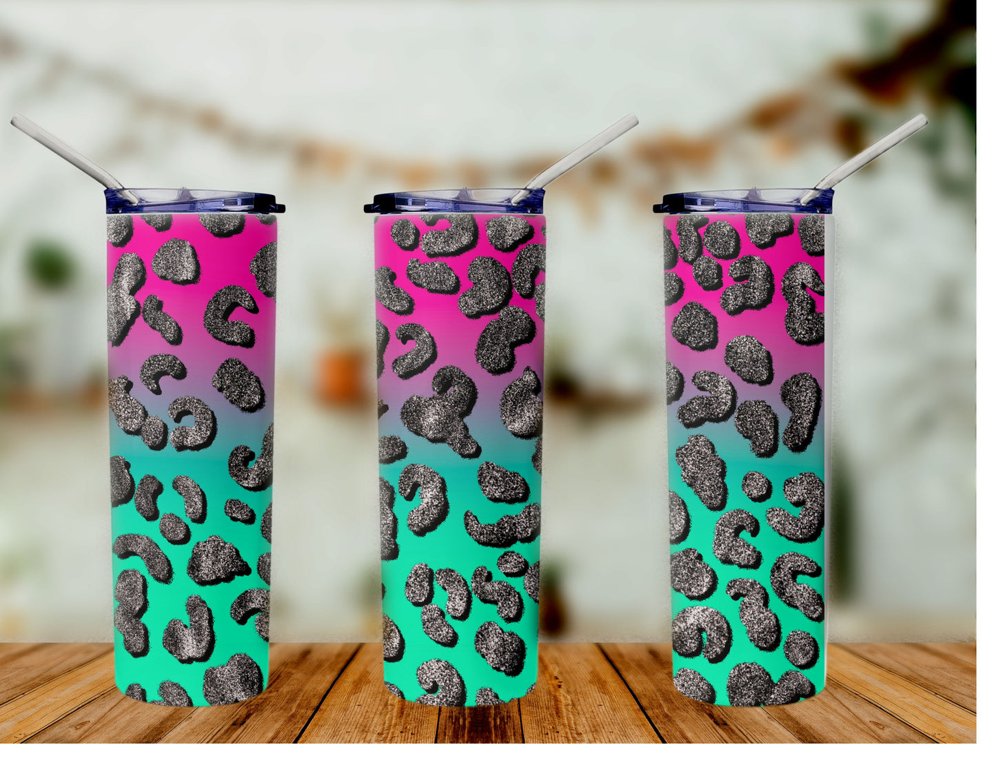 Cheetah print ombre 20oz tumbler