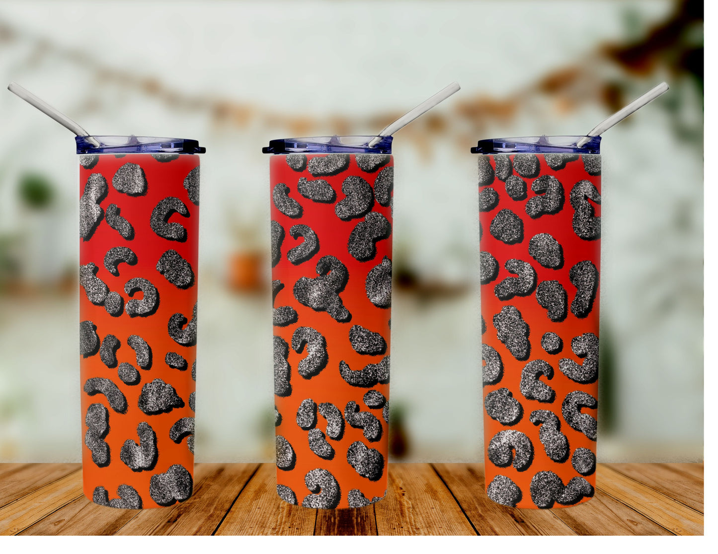 Cheetah print ombre 20oz tumbler