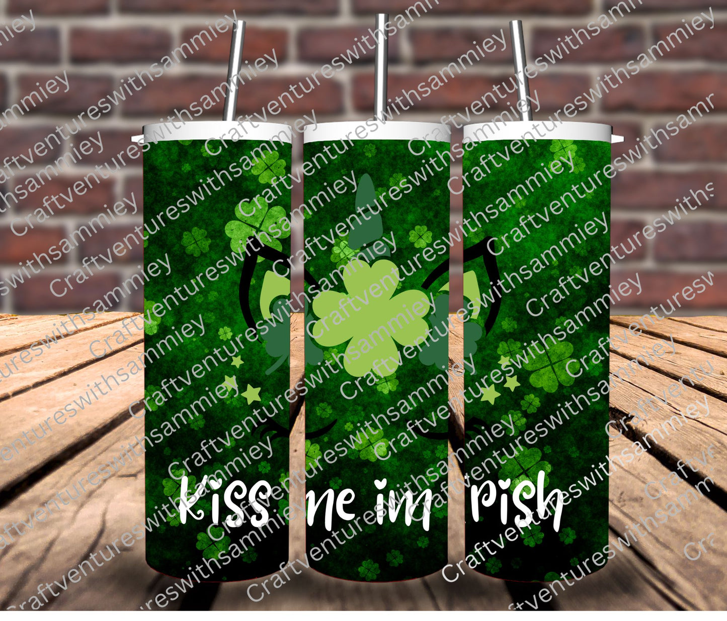 Green Kiss me im Irish Unicorn Tumbler