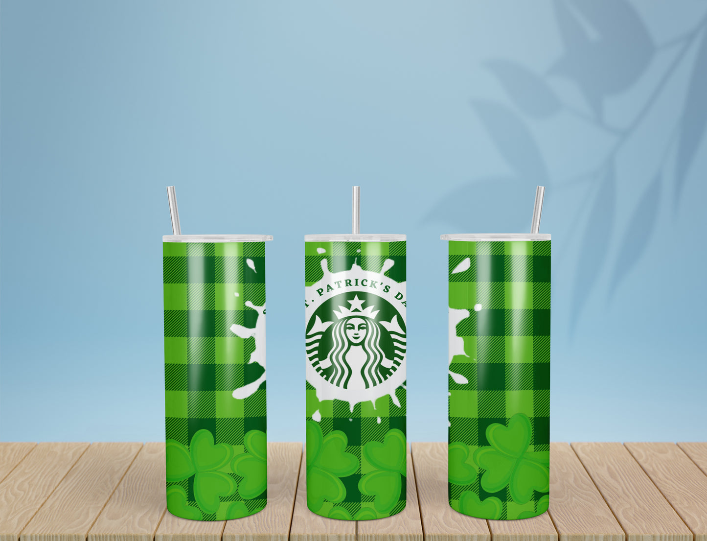 Green Plaid Tumbler