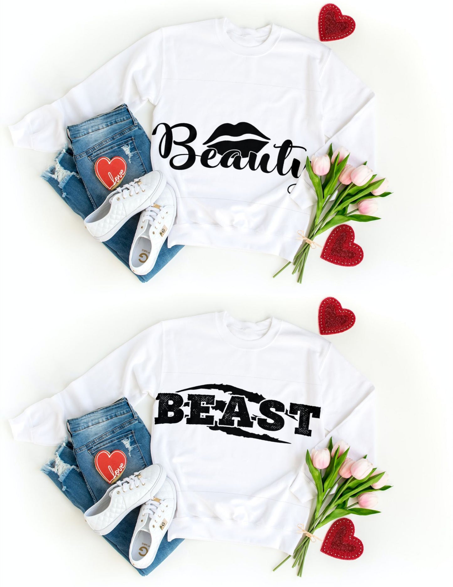 Beauty Beast Crewneck Couple set